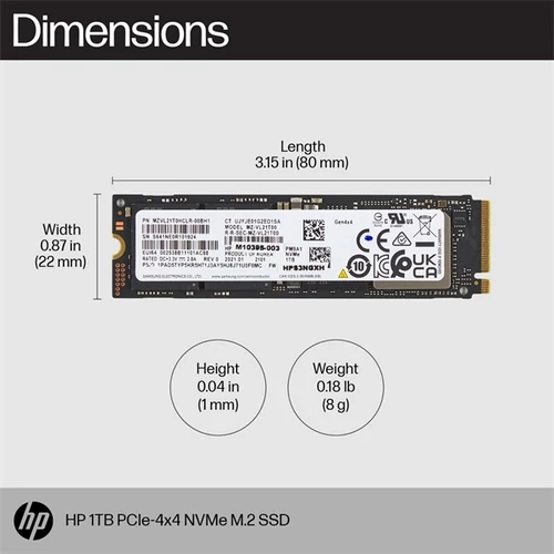 HP SSD 1TB PCIe 4x4 NVMe M.2 HP BPS ATTACH
