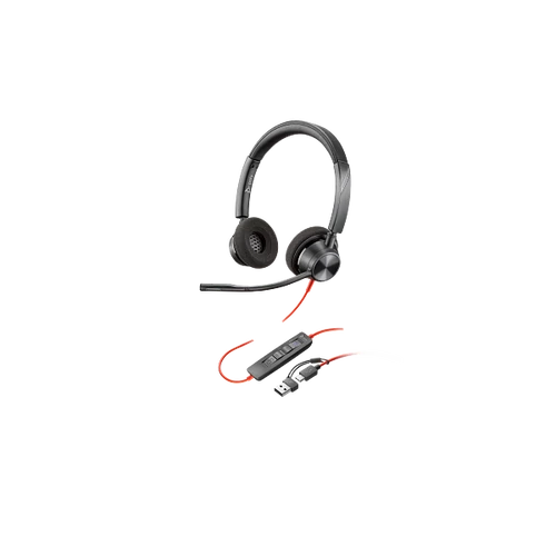 HP POLY fejhallgató Blackwire 3320 sztereó USB-C + USB-C / USB-A adapter Microsoft Teams-tanúsítvánnyal HP POLY