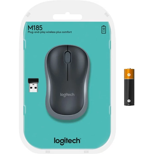 Logitech M185 vezeték nélküli optikai egér szürke /910-002238/