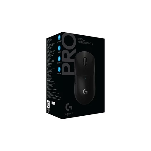 LOGITECH Egér - Pro X 2 SUPERLIGHT 2 Vezeték Nélküli Gaming LIGHTSPEED, Fekete Logitech