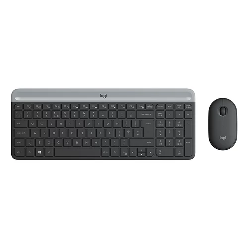 Logitech MK470 Slim Wireless Keyboard and Mouse Combo Black/Silver DE