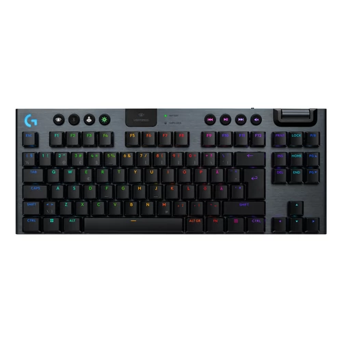 LAPOS KIALAKÍTÁS. MEGNÖVELT.<br>A Logitech G915 X LIGHTSPEED TKL gyorsaságot, pontosságot és testreszabhatóságot biztosít elegáns, lapos, numerikus billentyűk nélküli kialakítással. Ez a vezeték nélküli, játékhoz tervezett billentyűzet háromféle csa