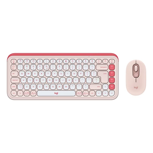 Logitech Pop Icon Wireless Keyboard Combo Rose/Off White US
