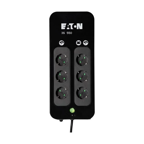 EATON UPS 3S (3 + 3 Schuko) 550VA (330 W) OFFLINE szünetmentes tápegység, torony - USB interfész felügyeleti szoftverrel Eaton