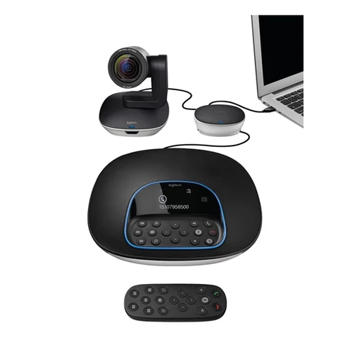 LOGITECH Webkamera - Group 1080p Mikrofonos Kihangosító Hub Távirányító Fali / Asztali Rögzítő