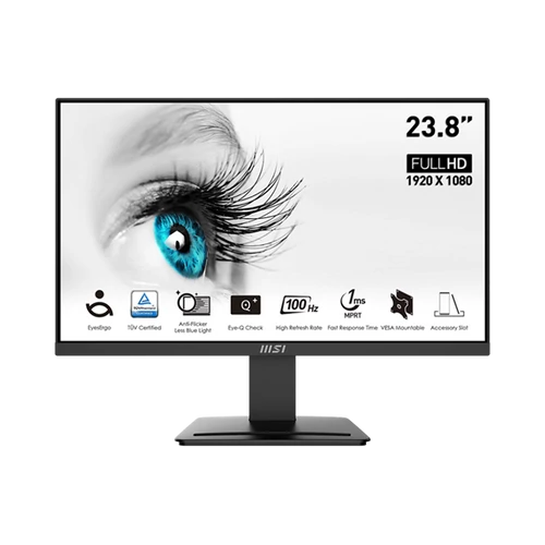 MSI Monitor Business PRO MP2412 23,8" FHD, 1920x1080, IPS, 100Hz, 4000:1 CR, 300cd / m2, 1ms, HDMI,  DP, Black MSI DT