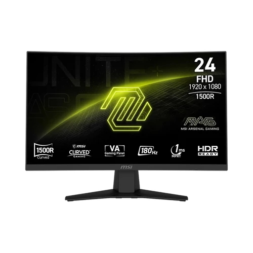MSI Monitor GAMING MAG 244C Ívelt VA LED 23,6" FHD 1920x1080, 16:9, 3000:1 CR, 250cd / m2, 4ms, 180Hz, DP, HDMI MSI DT
