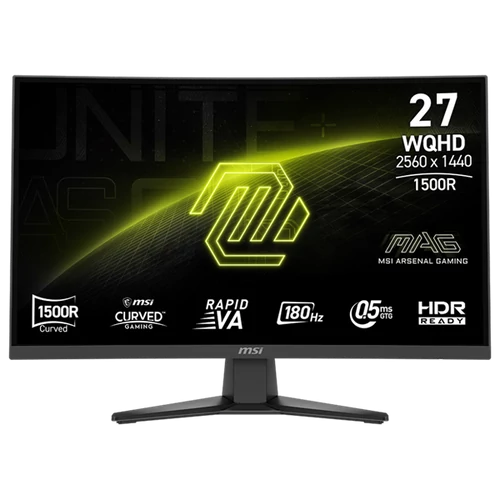 MSI Monitor GAMING MAG 275CQF E18 Ívelt 27" WQHD 2560x1440 180Hz Rapid VA 1500R, 5000:1, 0,5ms, 2x HDMI,DP, USB-C MSI DT