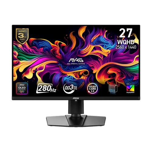 MSI Monitor GAMING MAG 271QP QD-OLED X28 26,5" WQHD 2560x1440 16:9 280Hz 0,03ms 2x HDMI, DP, Black MSI DT