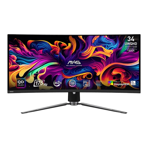 MSI Monitor GAMING MAG 341CQP QD-OLED Ívelt 34" UWQHD 3440x1440, 1800R, 0,03ms, 175Hz, 2x HDMI, DP, USB-C, Black MSI DT