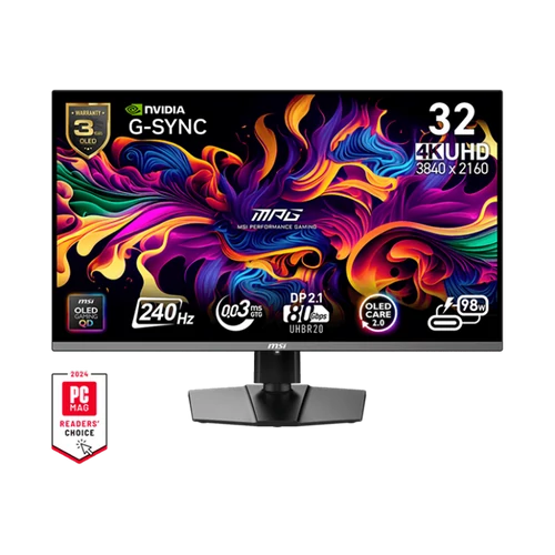 MSI Monitor GAMING MPG 322URX QD-OLED 31,5" UHD 3840x2160, 240Hz, 150000:1 CR, 250cd / m2, 0,03ms, 2x HDMI, DP, USB-C MSI DT