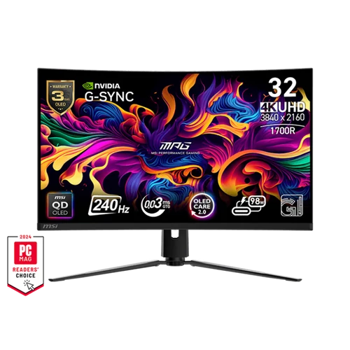 MSI Monitor GAMING MPG 321CURX QD-OLED Ívelt 31,5" UHD 3840x2160, 1700R, 240Hz, 0,03ms, 2x HDMI, DP, USB-C MSI DT