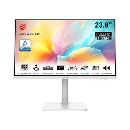 MSI Monitor Business Modern MD2412PW 23,8" FHD, 1920x1080, IPS, 100Hz, 1000:1 CR, 300cd / m2, 1ms, HDMI,  USB-C, White MSI DT