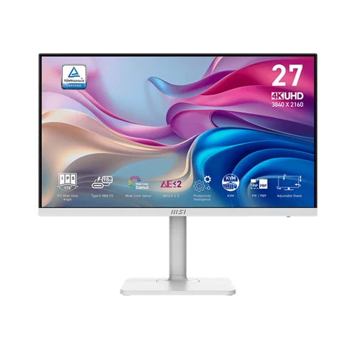 MSI Monitor Business Modern MD272UPHW 27" UHD, 3840x2160, 60Hz, IPS, 4ms, HDMI, DP, USB-C, Docking, White MSI DT