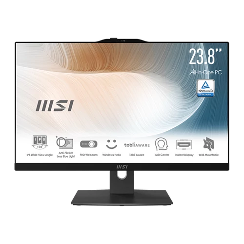 MSI Business AIO Modern AM242TP 12M-458EU, 23,8" FHD Touch, i5-1240P, 16GB, 512GB M.2, INT, Win11H, Black MSI DT