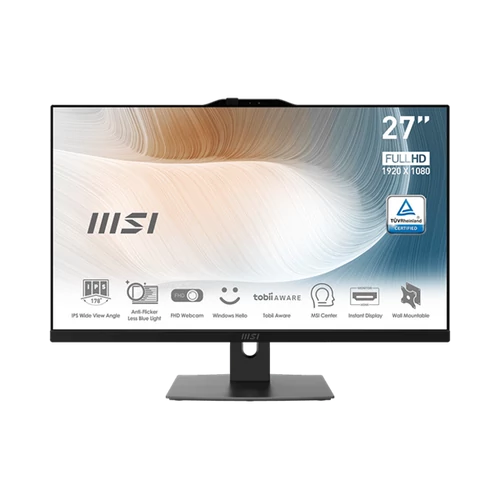 MSI Business AIO Modern AM272P 12M-447XEU, 27" FHD, i5-1235u 8GB, 512GB M.2, INT, NOOS, Black MSI DT