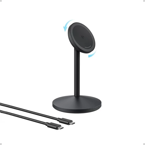 ANKER Vezeték Nélküli Töltő és Állvány, MagGo, 15W, iPhone-hoz, EU, fekete - A25X1H11 Anker