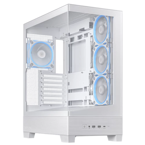 ASUS Ház A31 Plus, Tápegység nélkül, Fehér, Üvegfalú ASUS PER