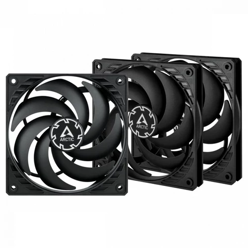 ARCTIC COOLING Rendszerhűtő Ventilátor P12 Slim PWM PST Fekete, 12cm (3-PACK) ARTIC Cooling