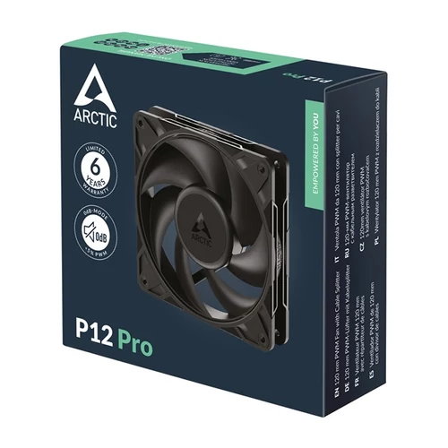 ARCTIC COOLING Rendszerhűtő Ventilátor P12 Pro PWM Fekete, 12cm ARTIC Cooling