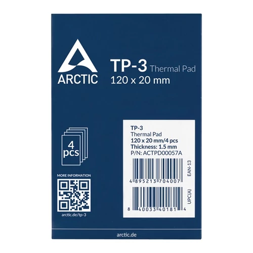 ARCTIC COOLING Hővezető lap TP-3 120x120mm, 1.5mm (4-PACK) ARTIC Cooling