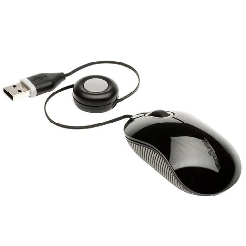 TARGUS Vezetékes egér AMU75EU, Compact Blue Trace Mouse - Black Targus