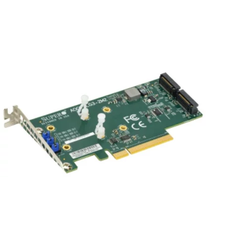 Supermicro Low Profile PCIe Riser Card supports 2 M.2 Module