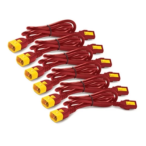 POWER CORD KIT (6 EA) LOCKING C13 TO C14 1.2M RED