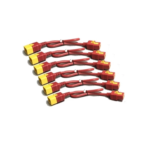 POWER CORD KIT (6 EA) LOCKING C19 TO C20 1.8M RED
