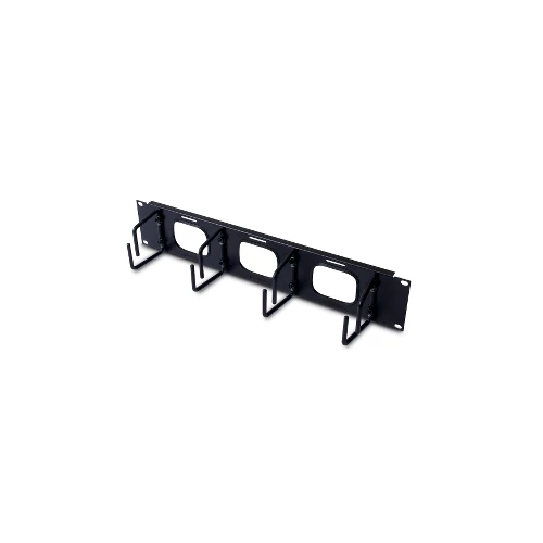 2U HORIZONTAL CABLE ORGANIZER W/ PASS-THRU BLACK