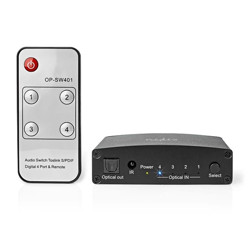 Nedis ASWI2514BK digitális audio kapcsoló 4x Toslink NEDIS