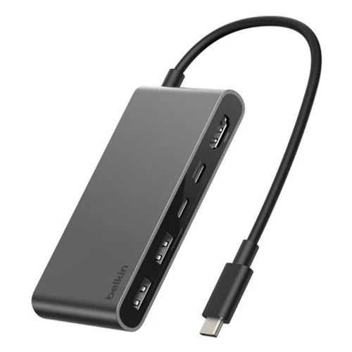 CONNECT 5-IN-1 USB-C HUB WITH DUAL USB-C PORTS SILVER