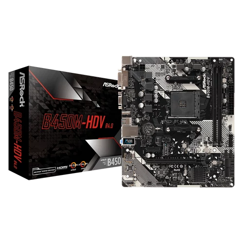 ASRock sAM4 B450M-HDV R4.0 alaplap