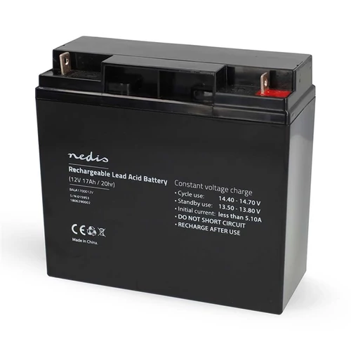Nedis BALA1700012V 12V akkumulátor, 17 000mAh (17Ah), ólom-savas (zselés) akkumulátor, 181 x 77 x 167 mm NEDIS - Copygo