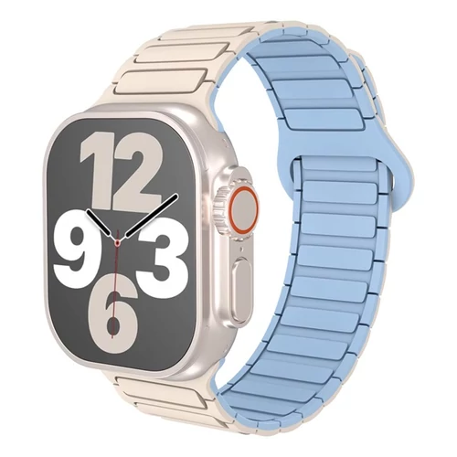 BLACKBIRD Szíj Iwatch készülékhez TACTICAL mágneses Világos barna világos kék 42 / 44 / 45 / 46 / 49 mm BlackBird