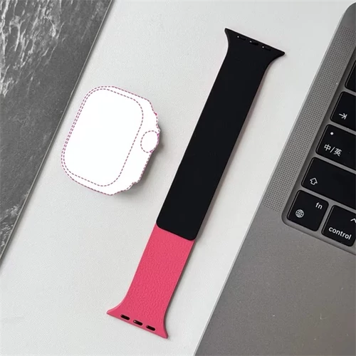 BLACKBIRD Szíj Iwatch készülékhez LITCHI Fekete Pink 38 / 40 / 41 / S1042 mm BlackBird