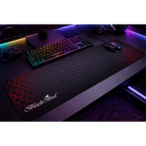 BLACKBIRD Egérpad Gamer TacticField  70x30cm 3mm vastag fekete varrott szegély BlackBird