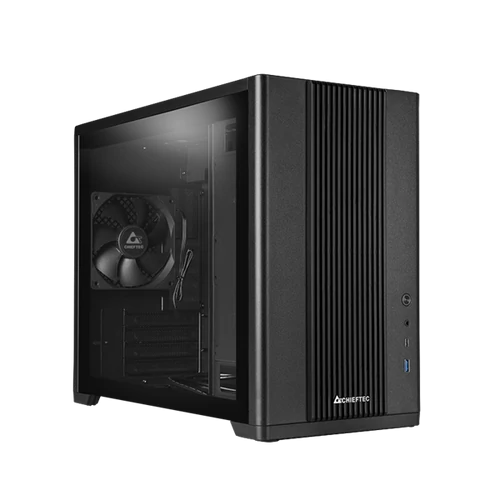 CHIEFTEC Ház UNI BX-10B-OP ATX, Tápegység nélkül, 1db Ventilátorral, USB-C porttal, Edzett üveg oldallap, fekete Chieftec