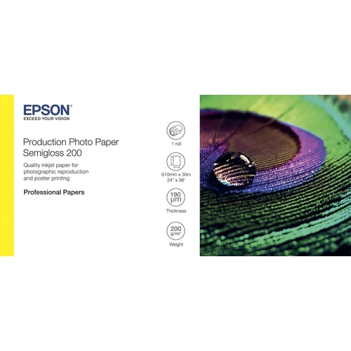 Epson félfényes fotópapír 24"x30m 200g Epson