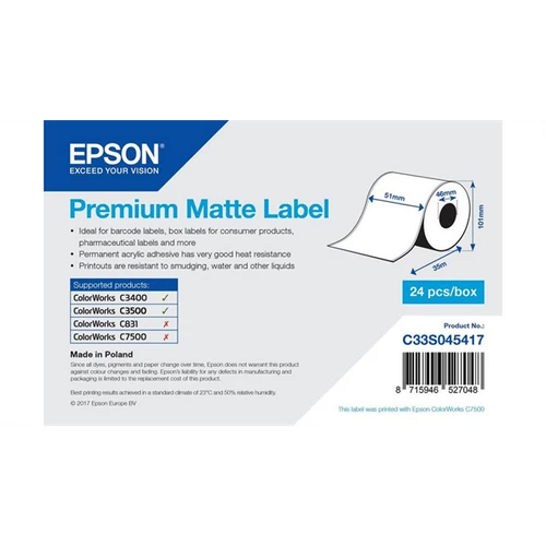 EPSON Premium Matte Label Cont.R, 51mm x 35m Epson