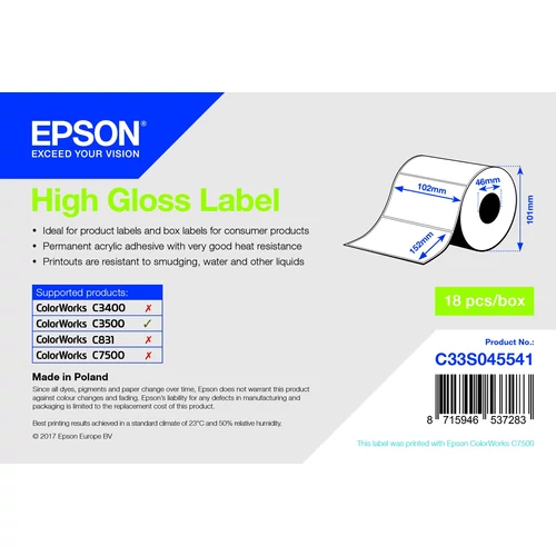 Epson 102mm*152mm, 210 magasfényű inkjet címke