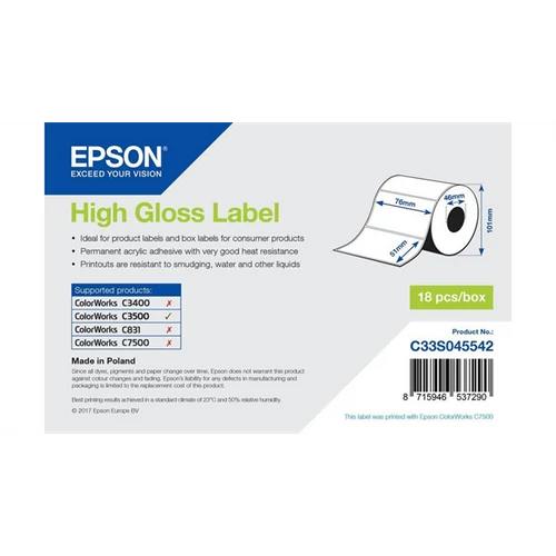 EPSON High Gloss Label 76 x 51mm, 610 lab Epson