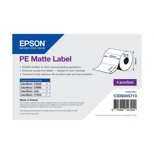 EPSON PE Matte Label 102 x 76mm, 1570 lab Epson