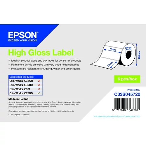 Epson magasfényű inkjet 76mm x 51mm 2310 címke/tekercs Epson