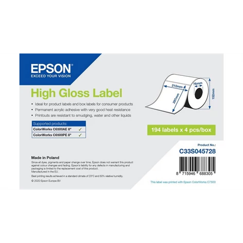 EPSON High Gloss Label 210 x 297mm, 194 lab Epson