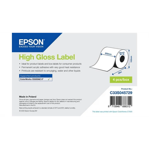 EPSON High Gloss Label Cont.R, 203mm x 58m Epson