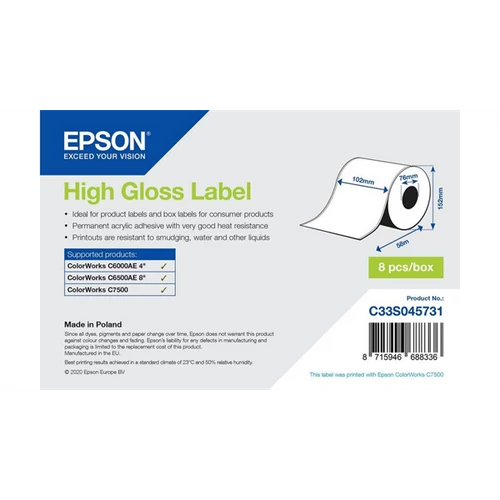 EPSON High Gloss Label Cont.R, 102mm x 58m Epson