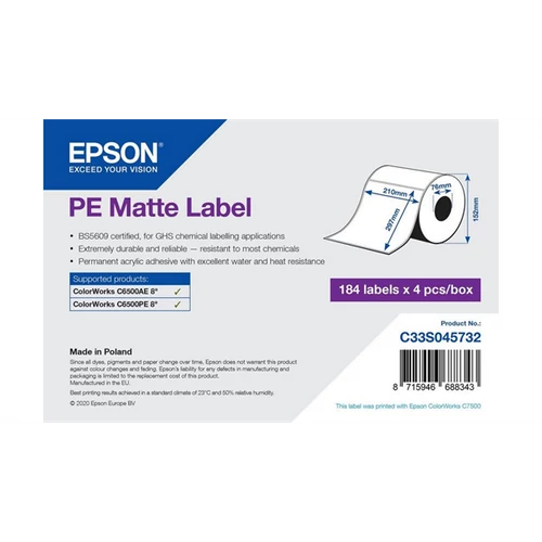 EPSON PE Matte Label 210 x 297mm, 184 lab Epson