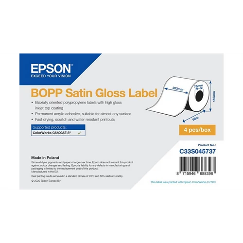 EPSON BOPP Satin Gloss Label Cont.R, 203mm x 68m Epson