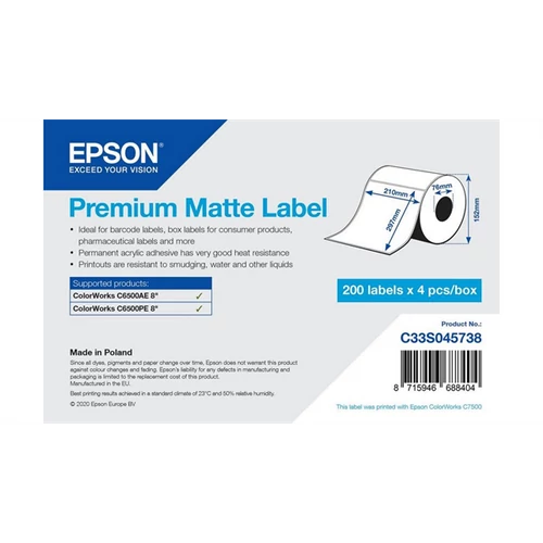 EPSON Premium Matte Label 210 x 297mm, 200 lab Epson
